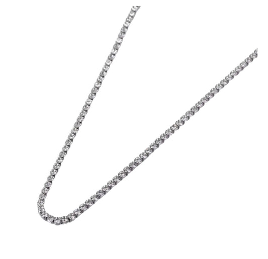 Vanessa Silver Crystal Tennis Necklace