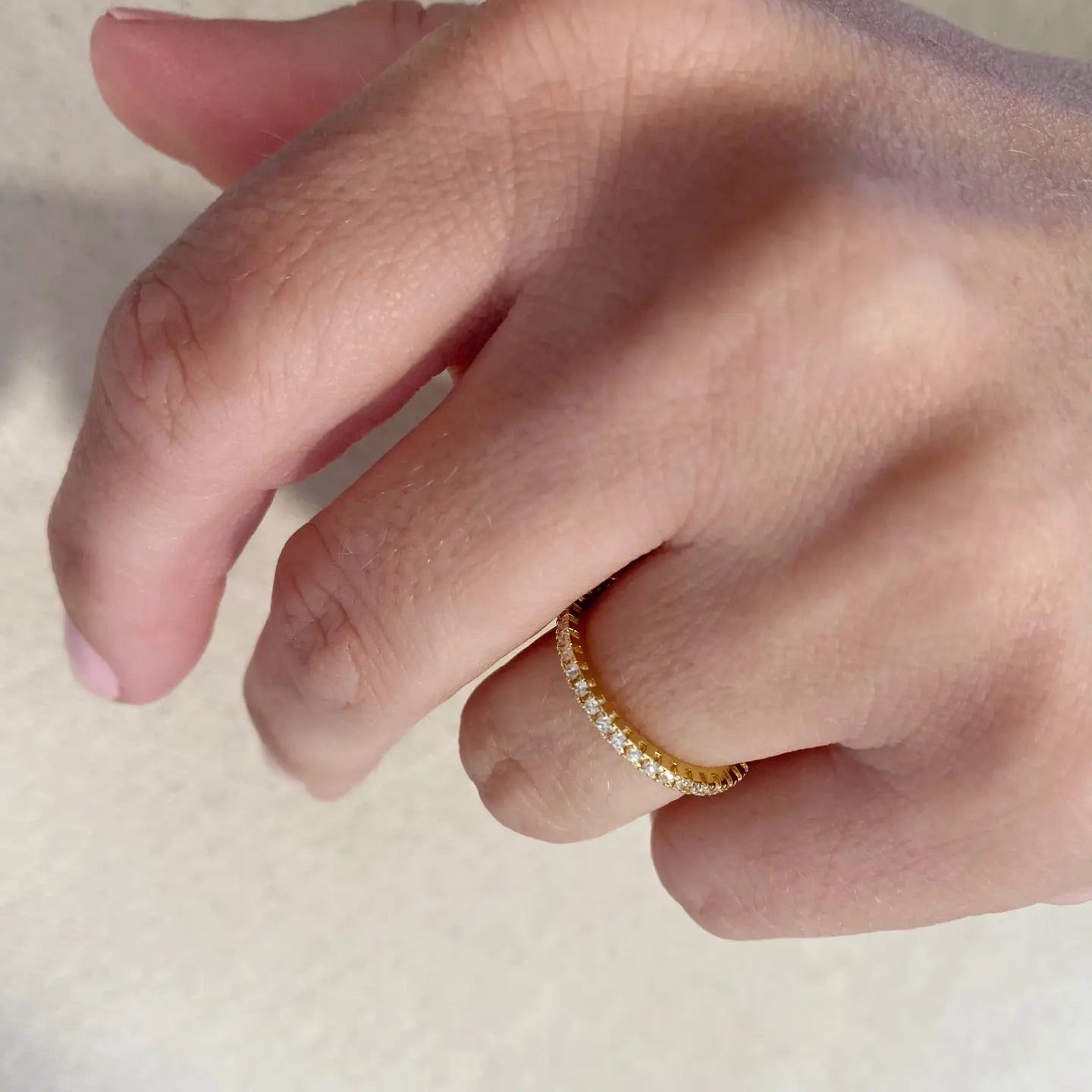18K Eternity Micro CZ Ring